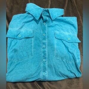 Cowgirl Tuff Blue Button-Up Blouse